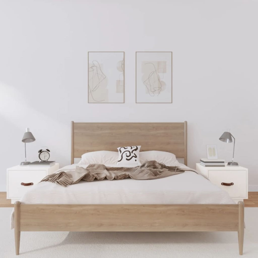 Nachtkastjes 2 st 40x34x35 cm massief grenenhout wit MeubelReus
