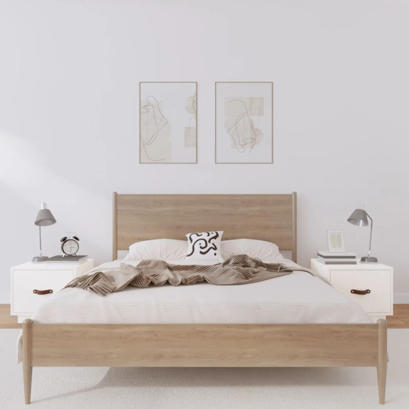 Nachtkastjes 2 st 40x34x35 cm massief grenenhout wit MeubelReus