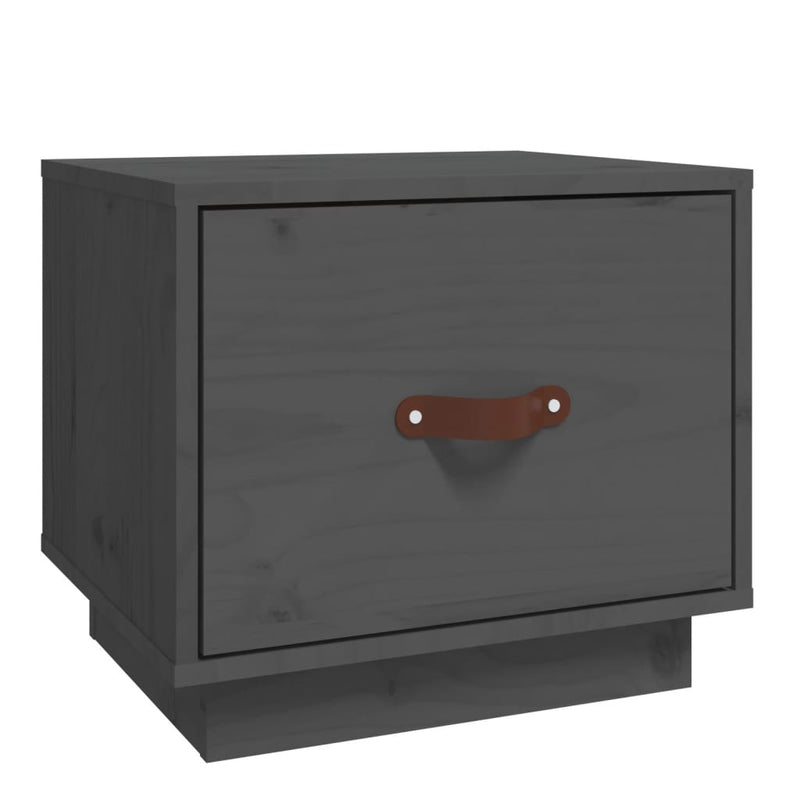 Nachtkastje 40x34x35 cm massief grenenhout grijs MeubelReus