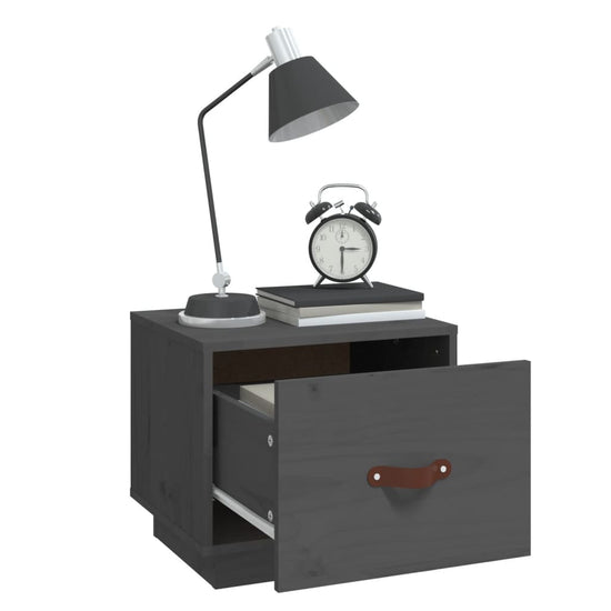 Nachtkastje 40x34x35 cm massief grenenhout grijs MeubelReus