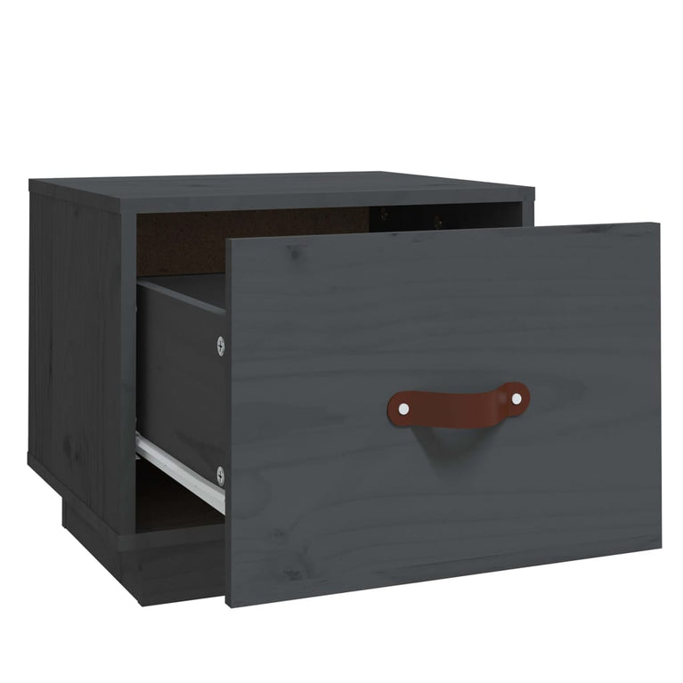 Nachtkastje 40x34x35 cm massief grenenhout grijs MeubelReus