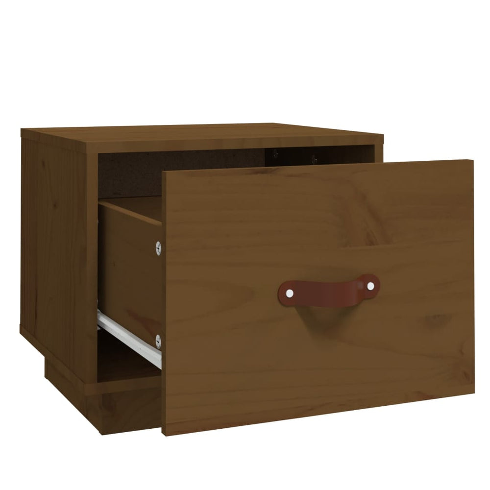Nachtkastje 40x34x35 cm massief grenenhout honingbruin MeubelReus