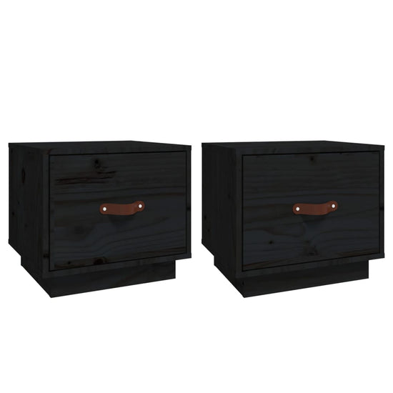 Nachtkastjes 2 st 40x34x35 cm massief grenenhout zwart MeubelReus