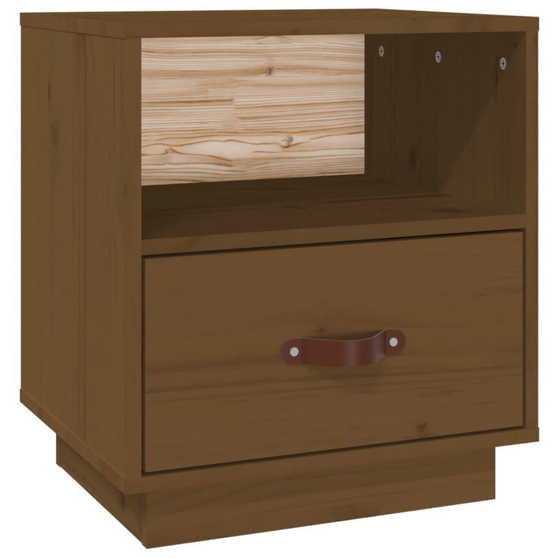 Nachtkastje 40x34x45 cm massief grenenhout honingbruin MeubelReus