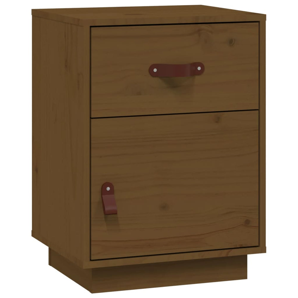 Nachtkastje 40x34x55 cm massief grenenhout honingbruin MeubelReus