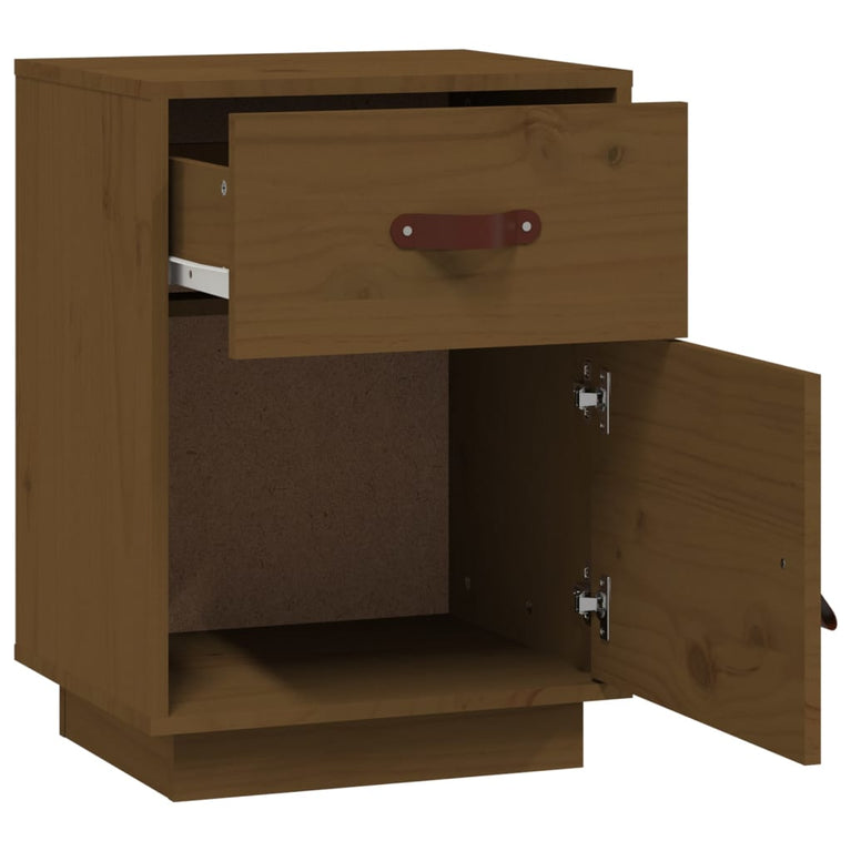 Nachtkastje 40x34x55 cm massief grenenhout honingbruin MeubelReus