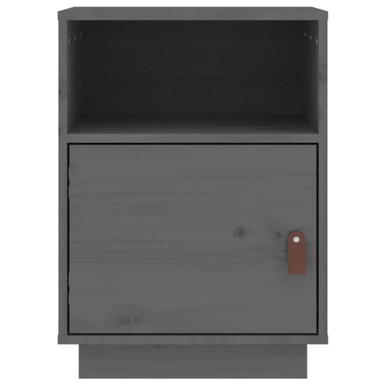 Nachtkastje 40x34x55 cm massief grenenhout grijs MeubelReus