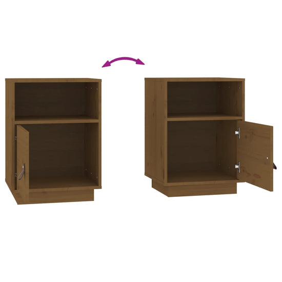 Nachtkastje 40x34x55 cm massief grenenhout honingbruin MeubelReus