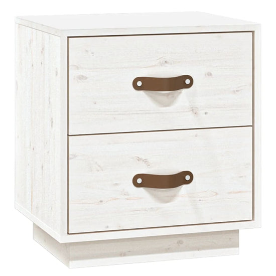 vidaXL  Nachtkastje 40x34x45 cm massief grenenhout wit MeubelReus