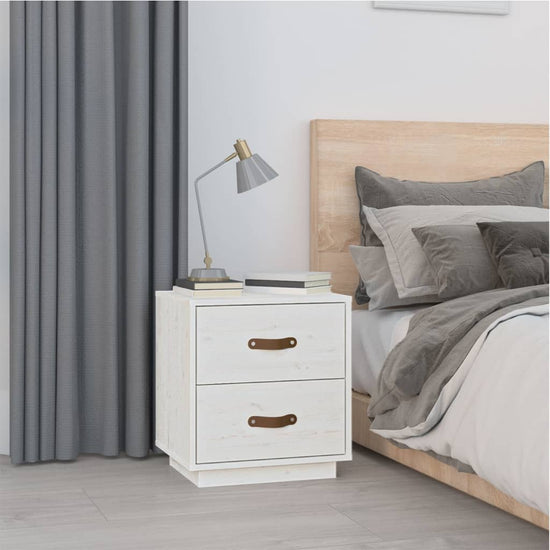 vidaXL  Nachtkastje 40x34x45 cm massief grenenhout wit MeubelReus