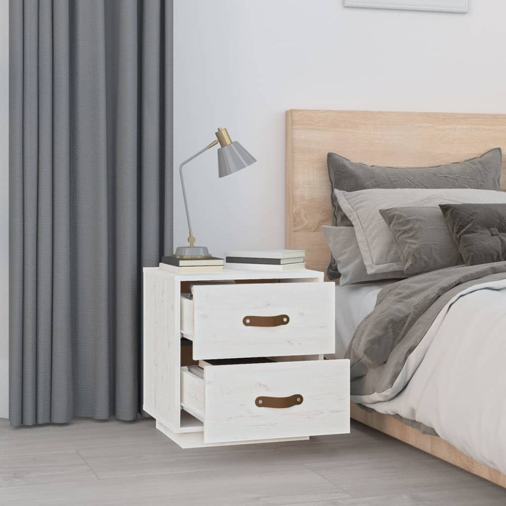 vidaXL  Nachtkastjes 2 st 40x34x45 cm massief grenenhout wit MeubelReus