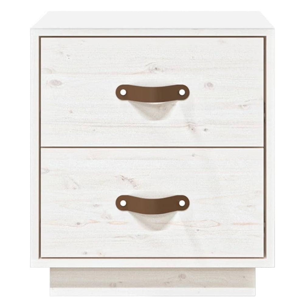 vidaXL  Nachtkastjes 2 st 40x34x45 cm massief grenenhout wit MeubelReus