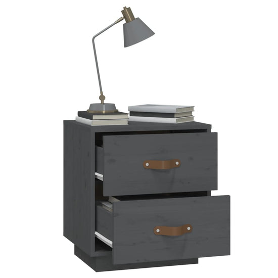 vidaXL  Nachtkastje 40x34x45 cm massief grenenhout grijs MeubelReus
