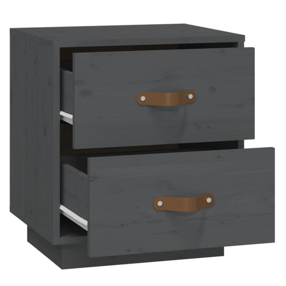 vidaXL  Nachtkastje 40x34x45 cm massief grenenhout grijs MeubelReus