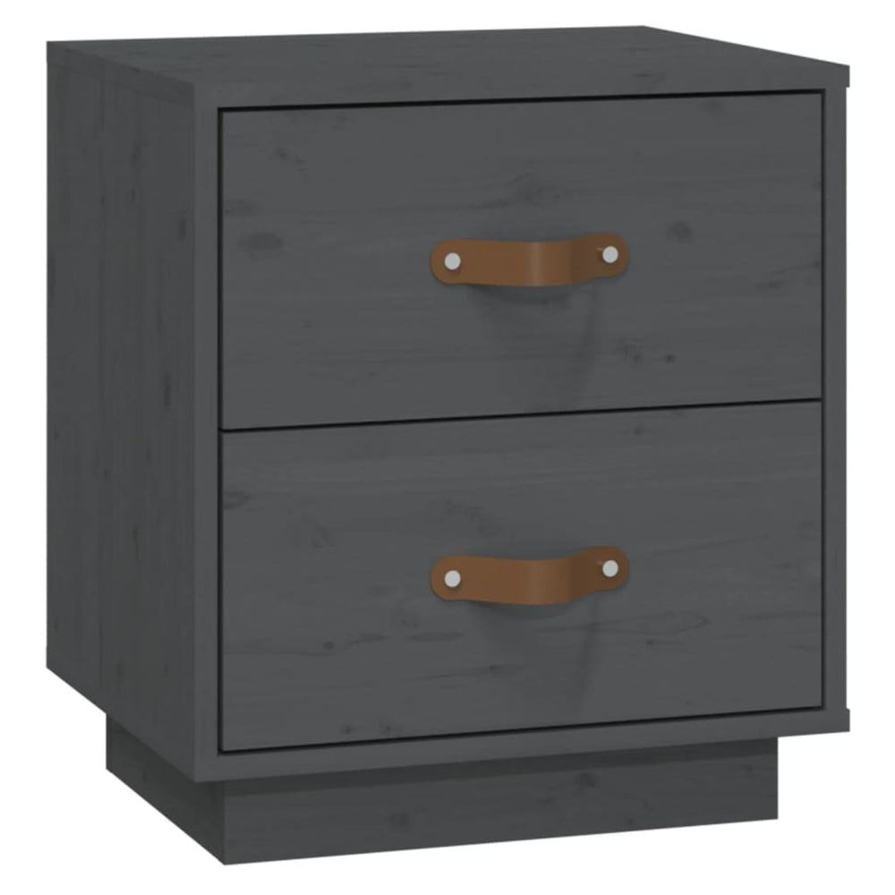 vidaXL  Nachtkastjes 2 st 40x34x45 cm massief grenenhout grijs MeubelReus