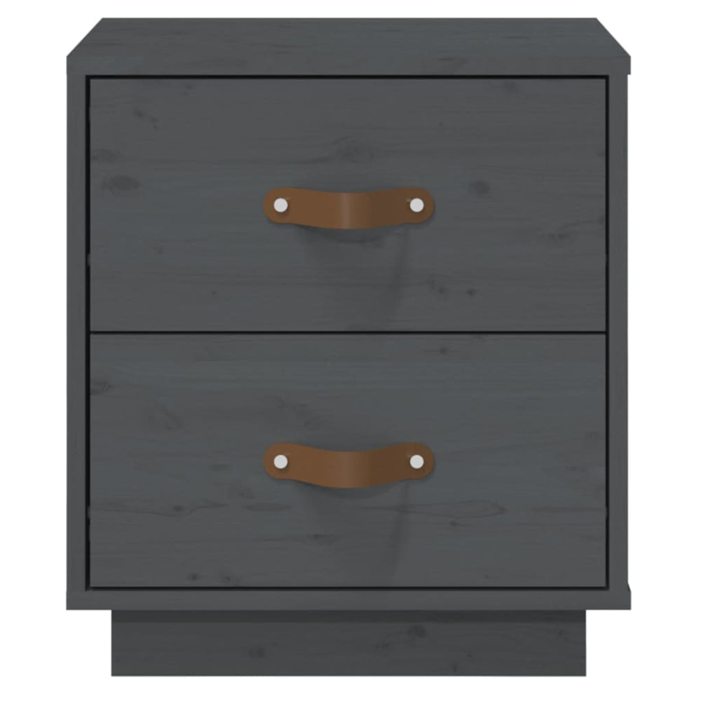 vidaXL  Nachtkastjes 2 st 40x34x45 cm massief grenenhout grijs MeubelReus