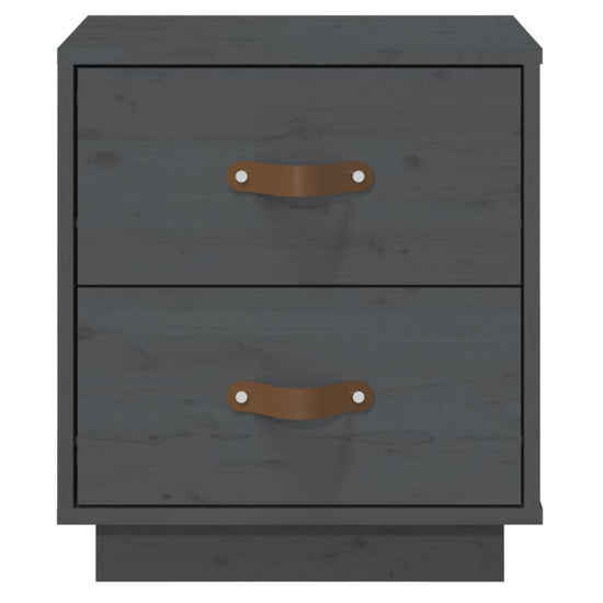 vidaXL  Nachtkastjes 2 st 40x34x45 cm massief grenenhout grijs MeubelReus