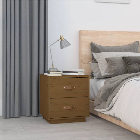 vidaXL  Nachtkastje 40x34x45 cm massief grenenhout honingbruin MeubelReus