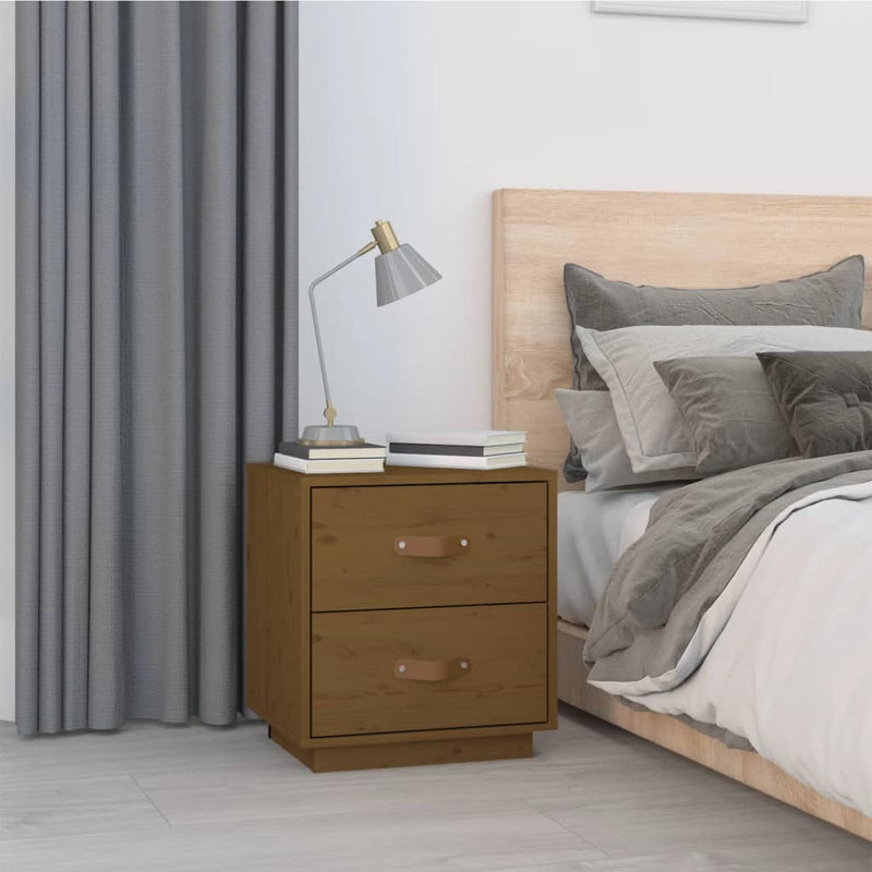 vidaXL  Nachtkastje 40x34x45 cm massief grenenhout honingbruin MeubelReus