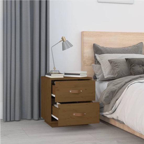 vidaXL  Nachtkastjes 2 st 40x34x45 cm massief grenenhout honingbruin MeubelReus