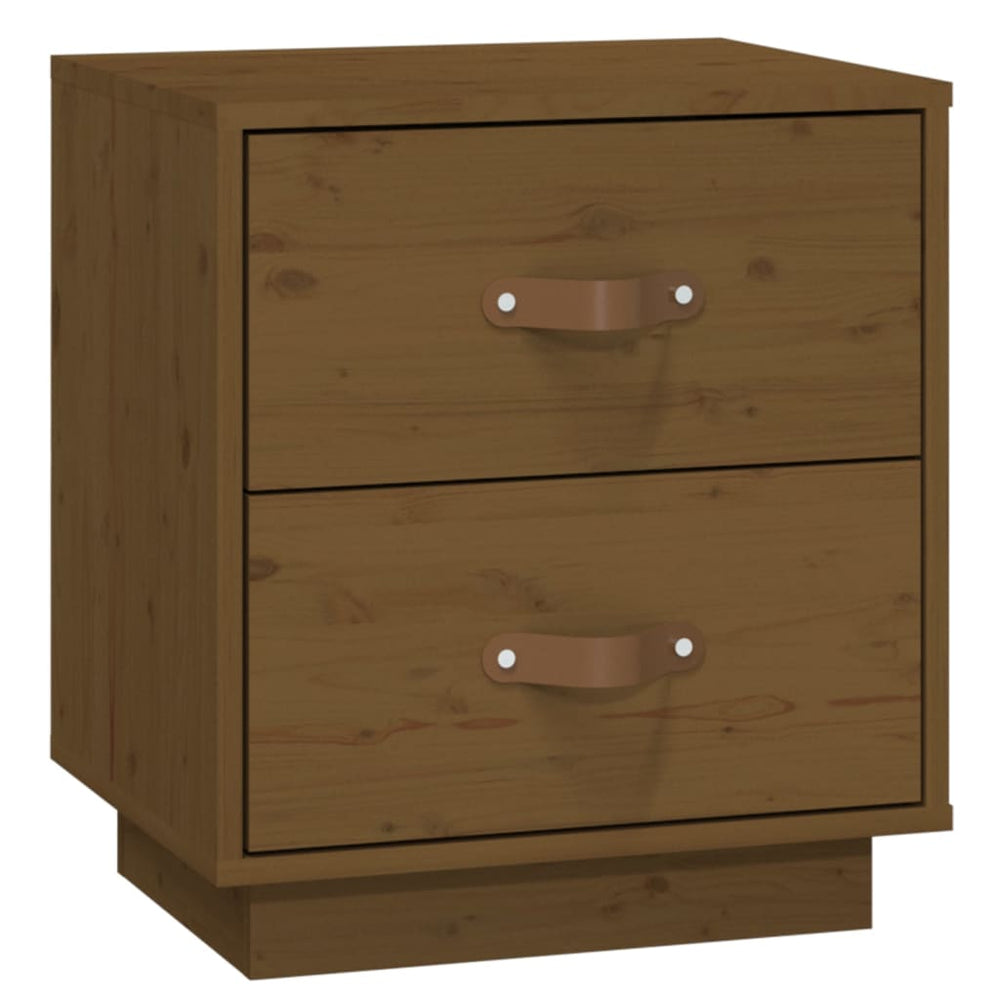 vidaXL  Nachtkastjes 2 st 40x34x45 cm massief grenenhout honingbruin MeubelReus
