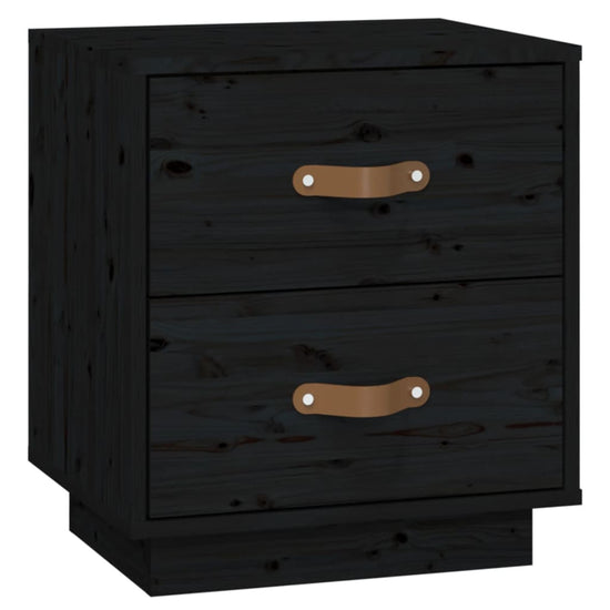 vidaXL  Nachtkastjes 2 st 40x34x45 cm massief grenenhout zwart MeubelReus