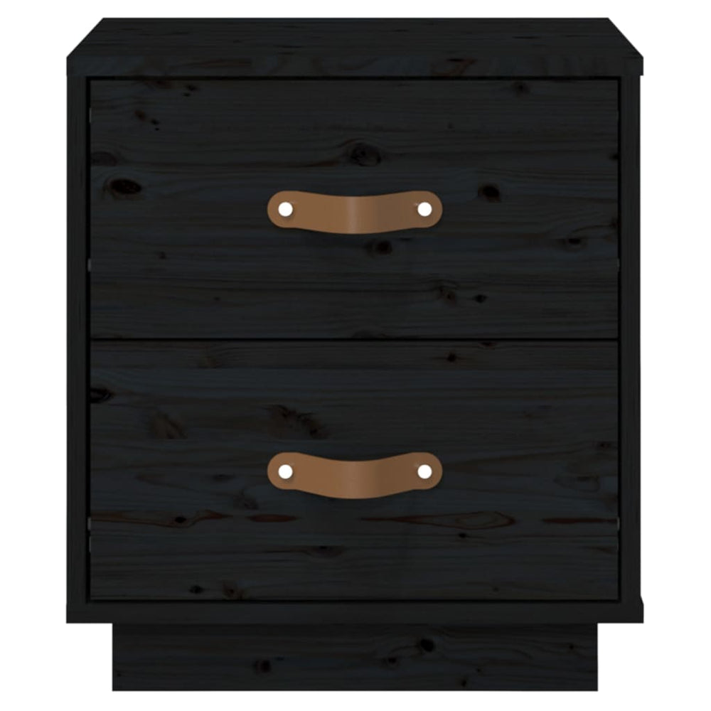 vidaXL  Nachtkastjes 2 st 40x34x45 cm massief grenenhout zwart MeubelReus