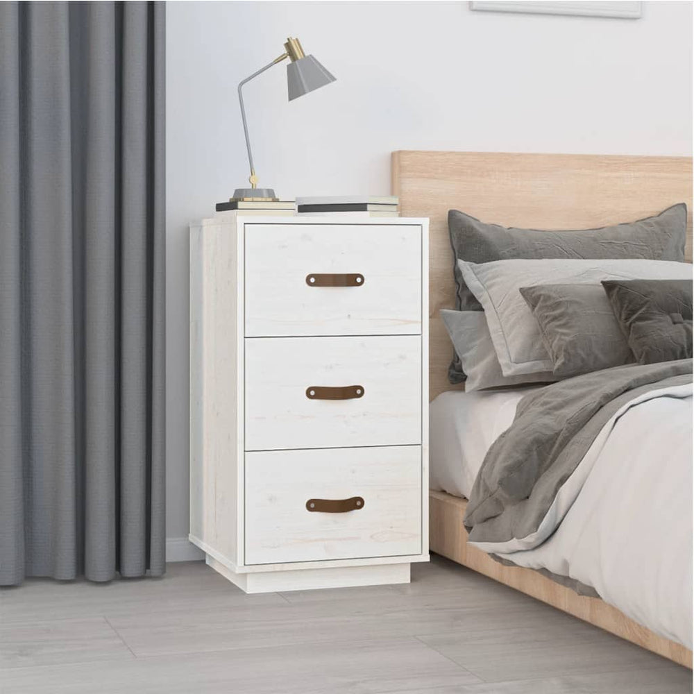  vidaXL Nachtkastjes 2 st 40x40x75 cm massief grenenhout wit MeubelReus