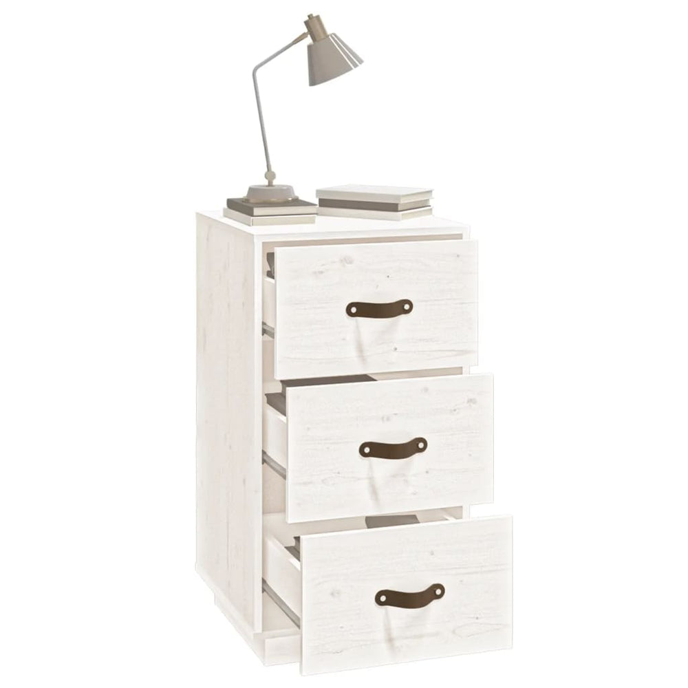  vidaXL Nachtkastjes 2 st 40x40x75 cm massief grenenhout wit MeubelReus