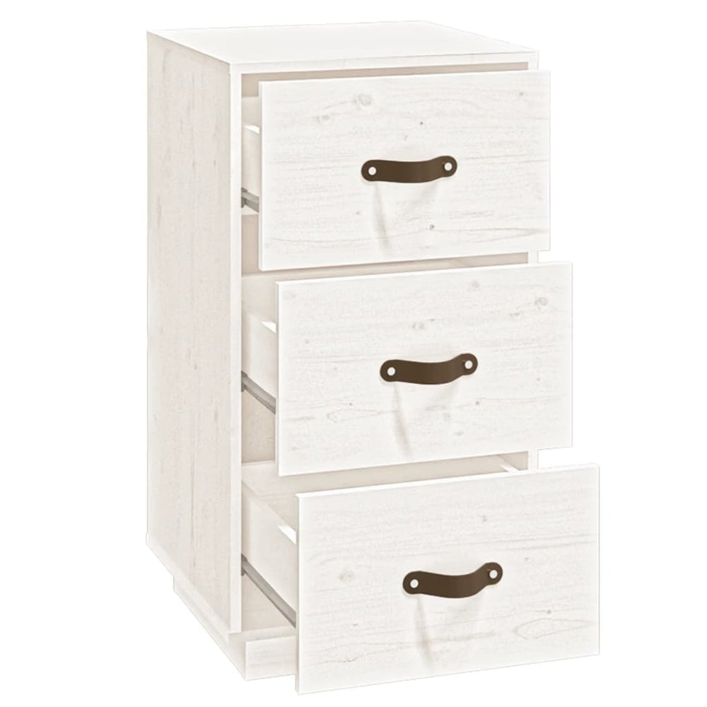  vidaXL Nachtkastjes 2 st 40x40x75 cm massief grenenhout wit MeubelReus