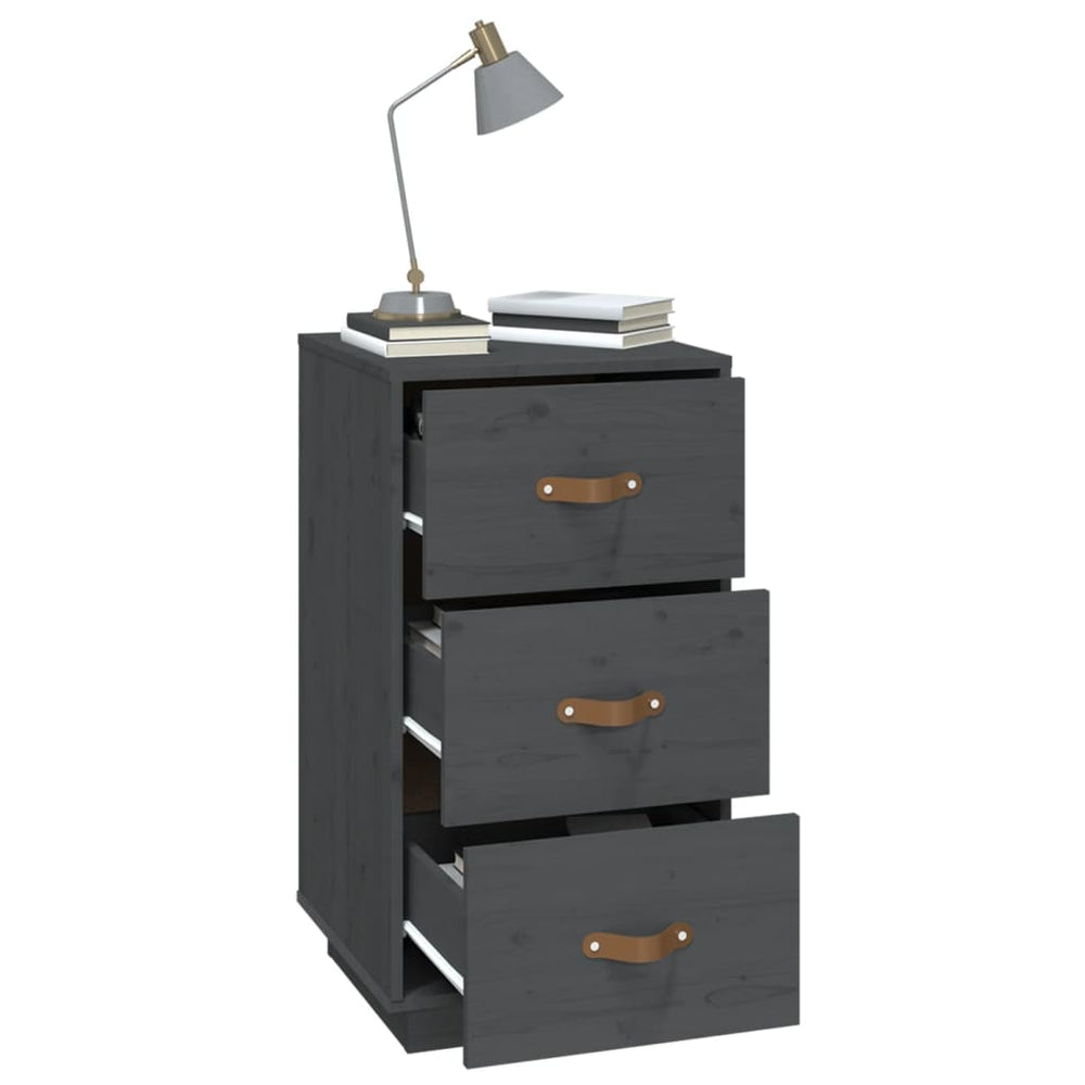  vidaXL Nachtkastjes 2 st 40x40x75 cm massief grenenhout grijs MeubelReus
