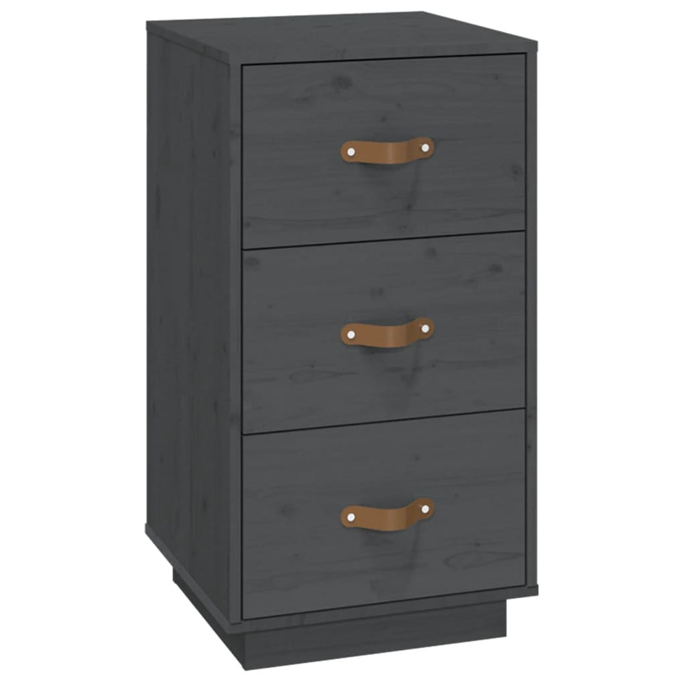  vidaXL Nachtkastjes 2 st 40x40x75 cm massief grenenhout grijs MeubelReus