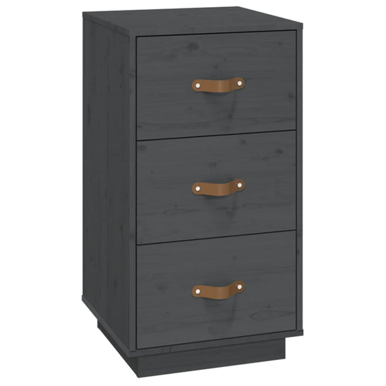  vidaXL Nachtkastjes 2 st 40x40x75 cm massief grenenhout grijs MeubelReus