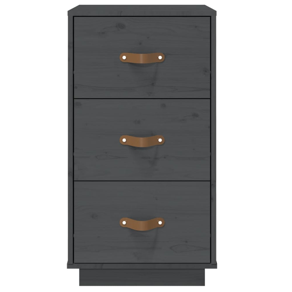  vidaXL Nachtkastjes 2 st 40x40x75 cm massief grenenhout grijs MeubelReus