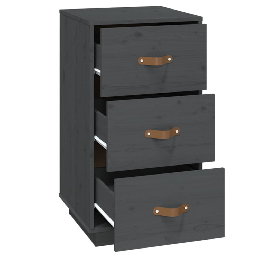  vidaXL Nachtkastjes 2 st 40x40x75 cm massief grenenhout grijs MeubelReus