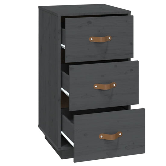  vidaXL Nachtkastjes 2 st 40x40x75 cm massief grenenhout grijs MeubelReus