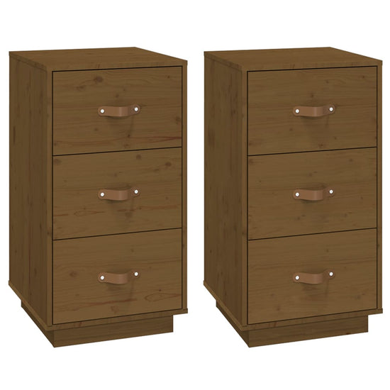  vidaXL Nachtkastjes 2 st 40x40x75 cm massief grenenhout honingbruin MeubelReus