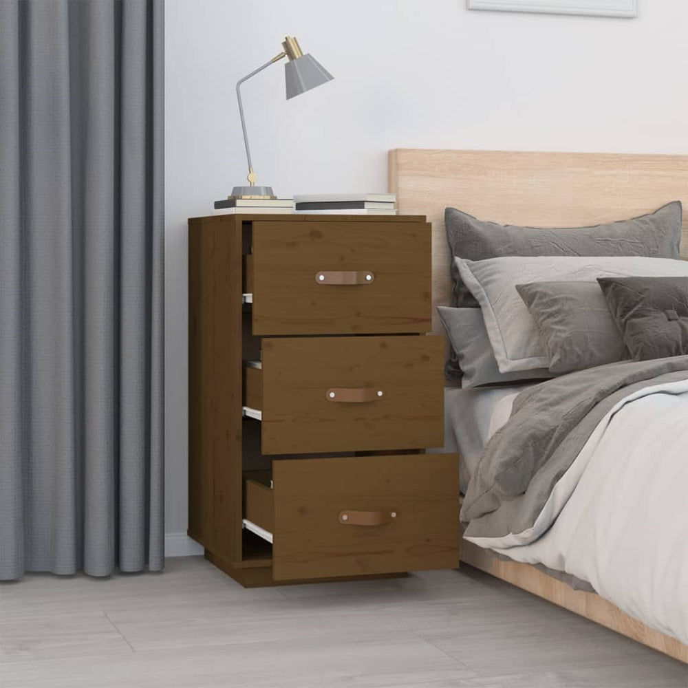  vidaXL Nachtkastjes 2 st 40x40x75 cm massief grenenhout honingbruin MeubelReus