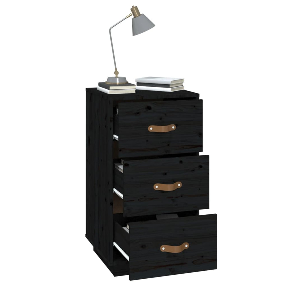 vidaXL Nachtkastjes 2 st 40x40x75 cm massief grenenhout zwart MeubelReus