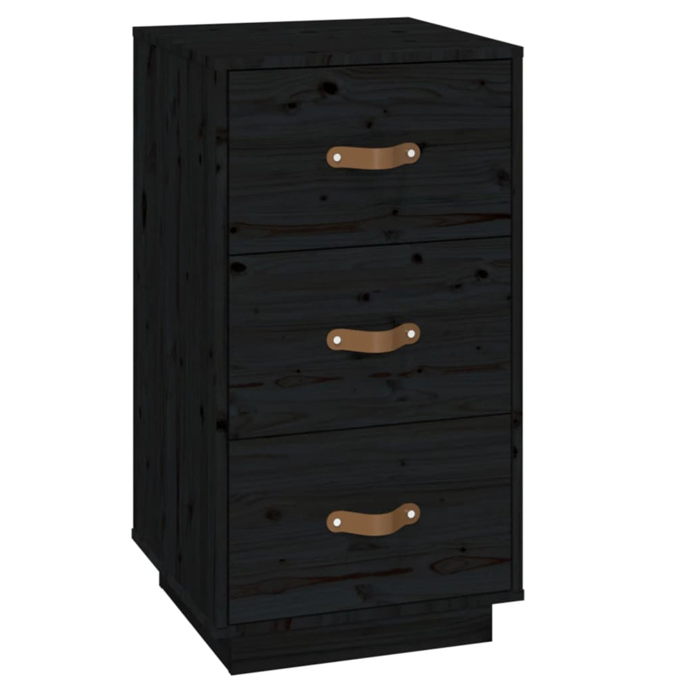  vidaXL Nachtkastjes 2 st 40x40x75 cm massief grenenhout zwart MeubelReus