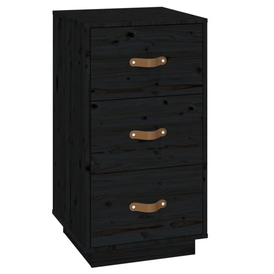  vidaXL Nachtkastjes 2 st 40x40x75 cm massief grenenhout zwart MeubelReus