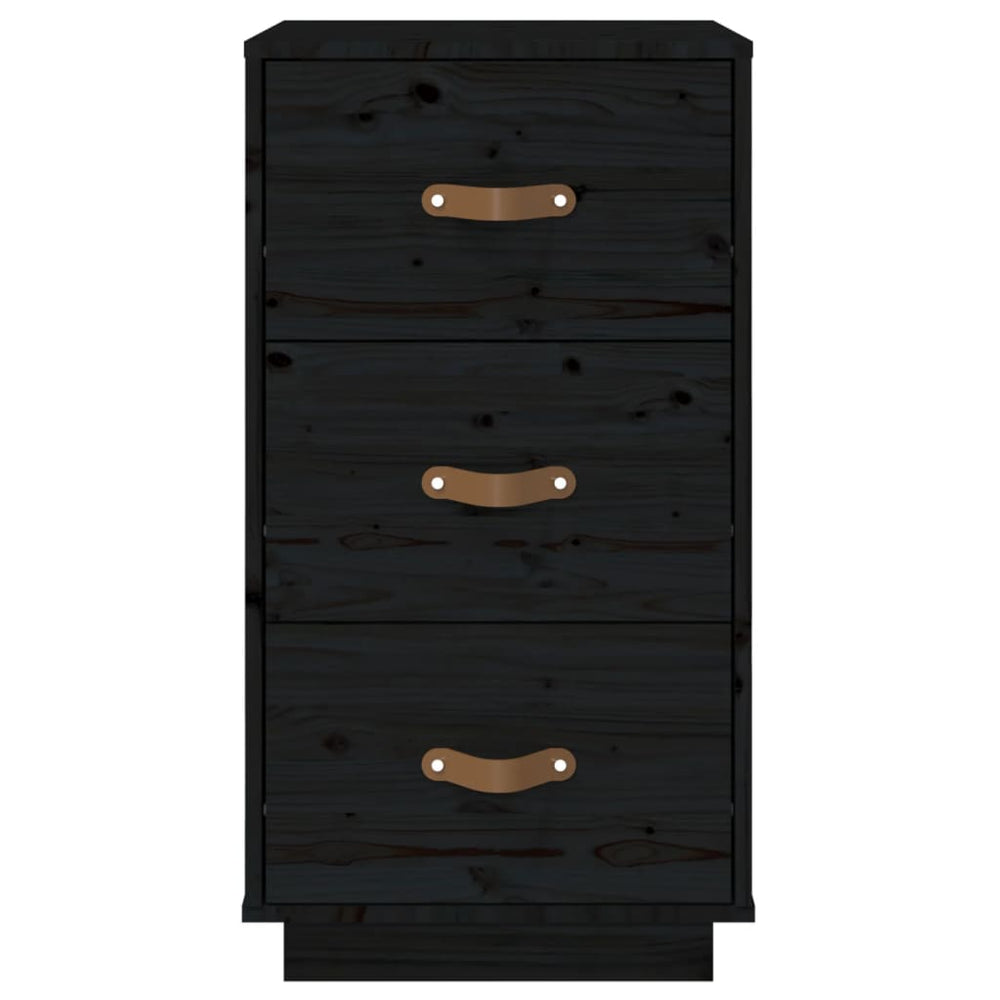  vidaXL Nachtkastjes 2 st 40x40x75 cm massief grenenhout zwart MeubelReus