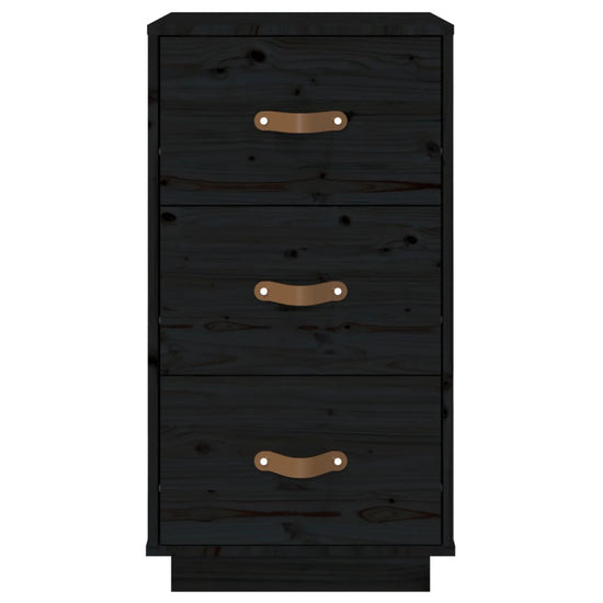  vidaXL Nachtkastjes 2 st 40x40x75 cm massief grenenhout zwart MeubelReus