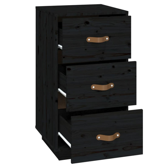  vidaXL Nachtkastjes 2 st 40x40x75 cm massief grenenhout zwart MeubelReus