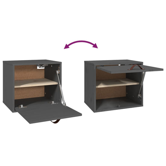 Wandkast 40x30x35 cm massief grenenhout grijs MeubelReus