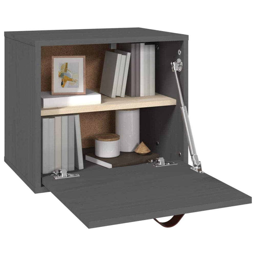 Wandkast 40x30x35 cm massief grenenhout grijs MeubelReus