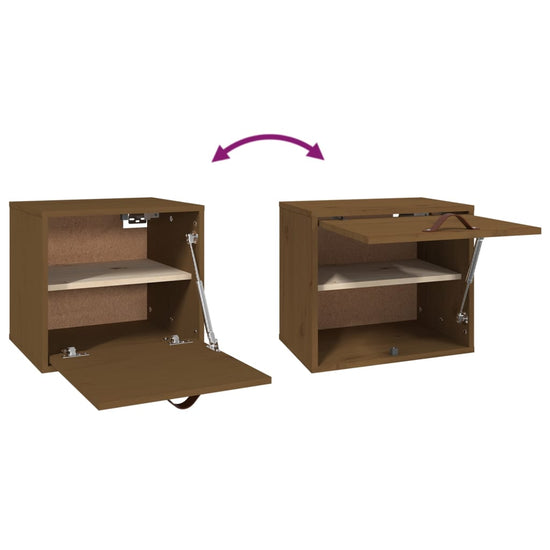Wandkast 40x30x35 cm massief grenenhout honingbruin MeubelReus