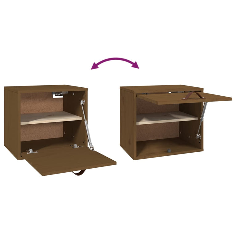 Wandkast 40x30x35 cm massief grenenhout honingbruin MeubelReus