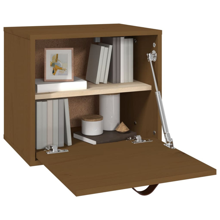 Wandkast 40x30x35 cm massief grenenhout honingbruin MeubelReus