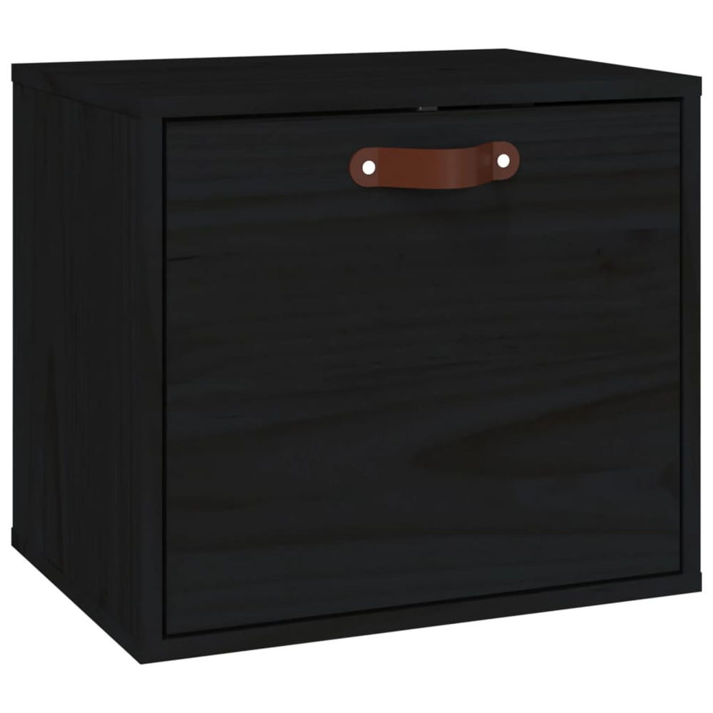 Wandkast 40x30x35 cm massief grenenhout zwart MeubelReus